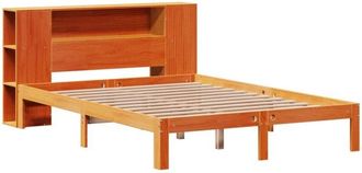 vidaXL Bookcase Bed without Mattress Wax Brown 140x200cm Solid Wood Pine Vidaxl