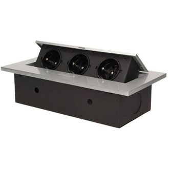 OEM Bases Empotrables 3x250v Con Borde Grueso, Gris Or-ae-1335/g