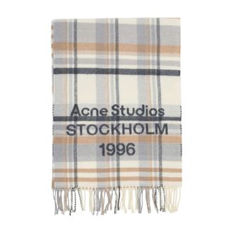 Acne Studios Checkered Wool Scarf - Beige