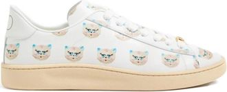Valentino Garavani Printed Leather Sneakers - Heren - Sneakers - Wit - 43 1/2 EU - Leer - Schoenen