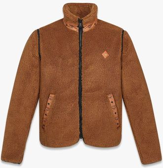 MCM Fleece Jacket With Detachable Sleeves in Faux Fur