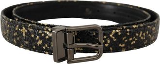 Dolce & Gabbana Tweekleurig lederen chroomgesp riem - Heren - Riemen - Veelkleurig - ONE Size - Leer - Accessoires