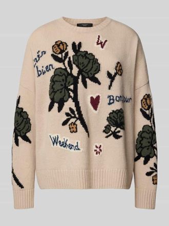 Max Mara Oversized Pullover aus reiner Schurwolle Modell PAVIDI in Sand, Gr&ouml;&szlig;e XL