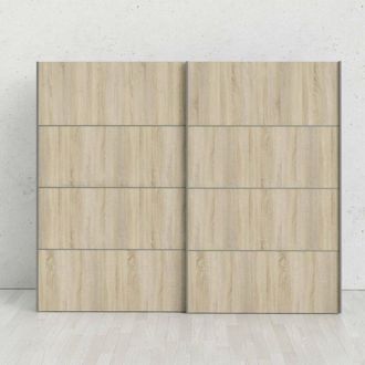 Dmora Dmora - Armario 2 Puertas Acerno, Muebles De Dormitorio, Vestidor, Armario De Ropa, 243x64 H202 Cm, Blanco Y Roble