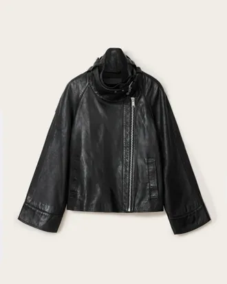 AllSaints Rhodes Relaxed Fit Leather Jacket