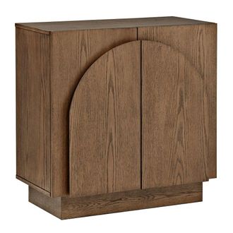 Best Master Furniture Questa Scandinavian Mid-Century 2-Door Cabinet with Arch Handles, Brown