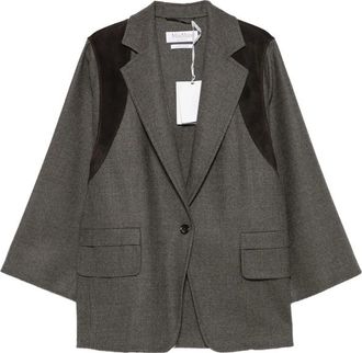 Max Mara Suede-panel Notched-lapel Jacket