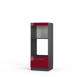 Vicco Armario Para Microondas Fame-line, Rojo Burdeos Alto Brillo, 60 Cm Abierto Vicco
