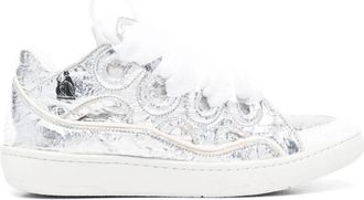 Lanvin Curb Metallic Leather Sneakers, Brand Size 36 ( US Size 5 )