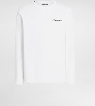 Dolce & Gabbana Cotton T-shirt With Embroidery - Man T-shirts And Polos White 44