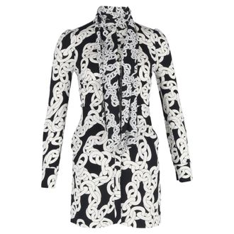 Diane Von F&uuml;rstenberg Diane Von Furstenberg Franca Chain-Print Crepe Dress In Crawling Chain in Multicolor Viscose