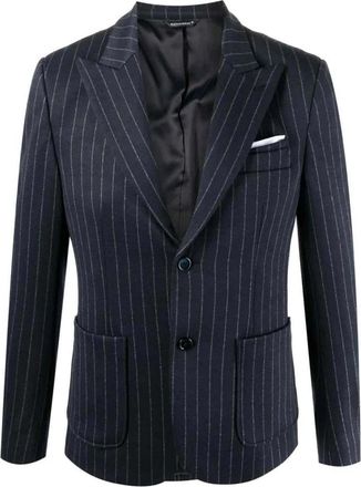 Daniele Alessandrini Blazer - Heren - Business blazers - Blauw - XL - Leer - Kostuums
