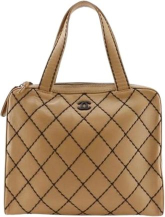 Chanel Pre-owned Handbags, female, Beige, Size: ONE SIZE Pre-owned Vintage Handbag