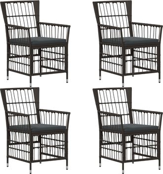 vidaXL Sillas De Jard&iacute;n 4 Uds. Negro Vidaxl