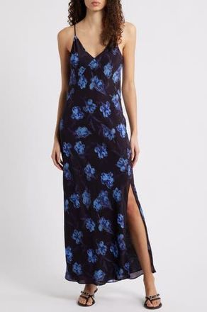 Rag & Bone Larissa Floral Print Sleeveless Maxi Dress in Black Floral at Nordstrom Rack, Size 10