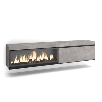 Skraut Home Skraut Home - Mueble Tv, Televisi&oacute;n, Muebles De Sal&oacute;n, Almacenaje, 210, Para Tv Hasta 80, Chimenea El&eacute;ctrica Xxl, Colgado, Suspendido, Estilo Moderno,