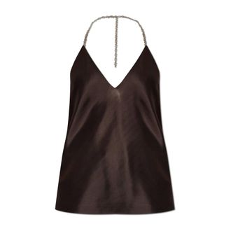 Sportmax Tops, Dames, Bruin, S, Satijn, Piombo Top