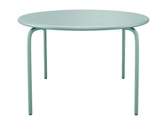 VENTE-UNIQUE.COM Mesa jard&iacute;n metal verde almendra