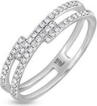 Bony Levy 18K White Gold Diamond Double Band Ring in 18Kw at Nordstrom Rack, Size 7