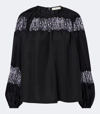 Ulla Johnson Blusa Bess in seta con pizzo
