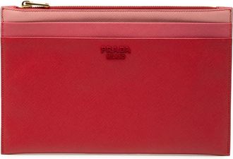 Prada Pre-owned Prada Tricolor Saffiano Zippered Portfolio Clutch Ladies 0M8VZ9MGU1VUQQQR