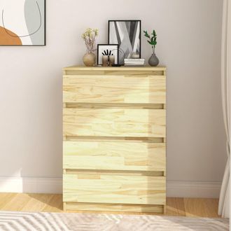 Berkfield Home Side Cabinet 60x36x84 cm Solid Pinewood in Brown | Size: 60 x 36 x 84 cm