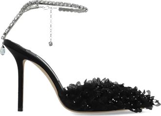 Jimmy Choo London Saeda 100 Pumps - Dames - Pumps - Zwart - 36 EU - Leer - Schoenen