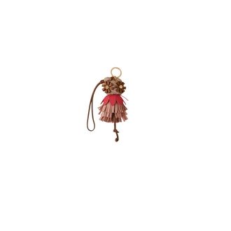 Borbonese Accessoires, Dames, Roze, ONE Size, Leer, Hippie Sleutelhanger