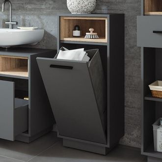 Vicco Mobiletto da bagno Beatrice, Antracite/Sonoma, 38 x 93 cm con tasca interna rimovibile