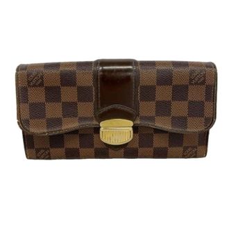 Louis Vuitton Pre-owned lange portemonnee (bi-fold) - Dames - Pre-owned - Bruin - Maat: ONE Size Zijde