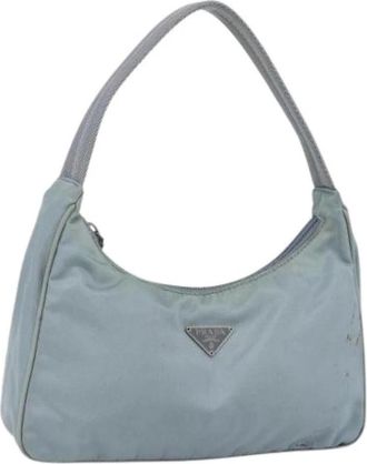 Prada Pre-owned Vintage Nylon Schoudertas - Dames - Vintage Schoudertas - Blauw - ONE Size - Nylon - Vintage