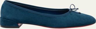 Christian Louboutin Sweetie Jane Suede Bow Ballerina Flats