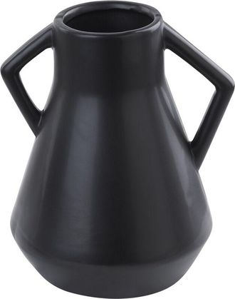 Beliani Beliani - Florero De Dolomita Negra 30 Cm Jarr&oacute;n Accesorio Decorativo Minimalista Fermi