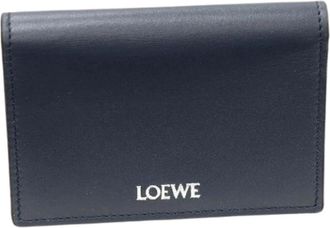 Loewe Pre-owned Bifold Glad Leer Kaarthouder - Heren - Vintage Accessoires - Blauw - ONE Size - Leer - Vintage