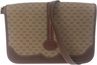 Gucci Pre-owned Leren Crossbodytas - Dames - Vintage Schoudertas - Bruin - ONE Size - Leer - Vintage