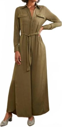 Elan Utility Jumpsuit In Olive