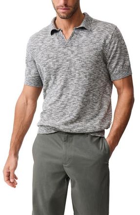 Rodd & Gunn Poison Bay Linen & Cotton Slub Polo in Black Pearl at Nordstrom, Size Xxx-Large