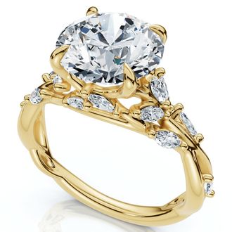 Pompeii3 Certified 3Ct Garden Diamond Engagement Ring 14k Gold or Platinum Lab Grown