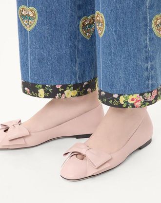 Valentino Garavani Ballerina Bowow In Capretto Donna ROSA 35.5