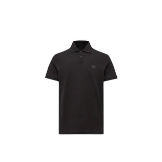 Moncler Moncler Logo Cotton Piquet Polo Shirt, Men, Black, Size: 3xl