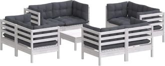 vidaXL Muebles De Jard&iacute;n 9 Pzas Con Cojines Antracita Madera De Pino Vidaxl