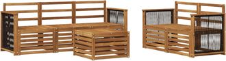 vidaXL Conjunto De Sof&aacute;s De Exterior 6 Uds. Natural Vidaxl