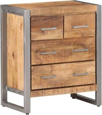vidaXL Aparador De Madera De Mango Rugosa 60x35x70 Cm Vidaxl