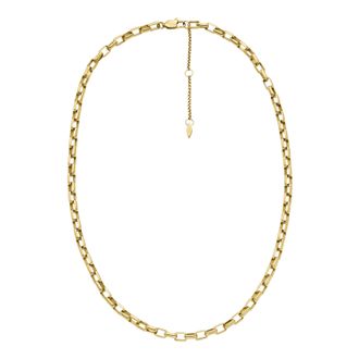 Fossil Womens Archival Core Essentials Gold-Tone Stainless Steel Chain Necklace