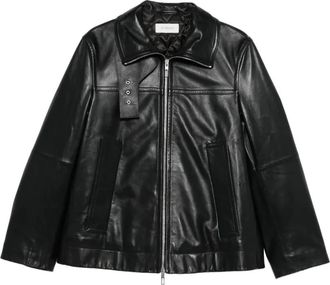 Sportmax leather jacket - women - Lambskin/Polyester - 36 - Black