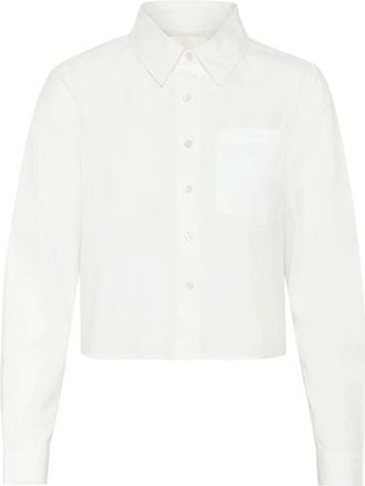 MY ESSENTIAL WARDROBE Heldere Witte Geknipte Shirt - Dames - Overhemden - Wit - S - Overhemden