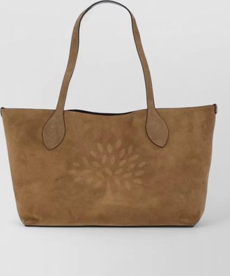 Mulberry tote bag dual handles rectangular suede