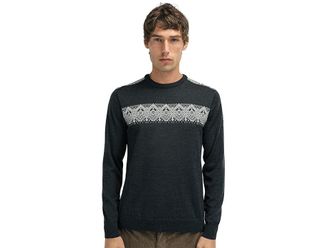 Dale of Norway Stenberg Sweater Mens Short Sleeve Pullover Dark Charcoal/Off-White : 2XL (Mens 52-54), Wool