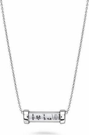 House of Frosted Friendship Tube Pendant Necklace in White Gold - Family1 at Nordstrom Rack, Size 16