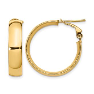 Diamond2Deal 14K Yellow Gold 6mm High Polished Round Hoop Earrings